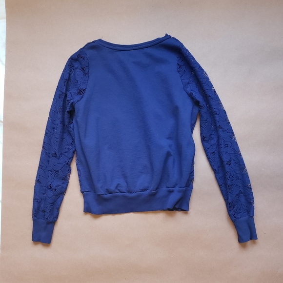 Atmosphere Blue Lace Front Sweater Size 10 - Picture 6 of 6